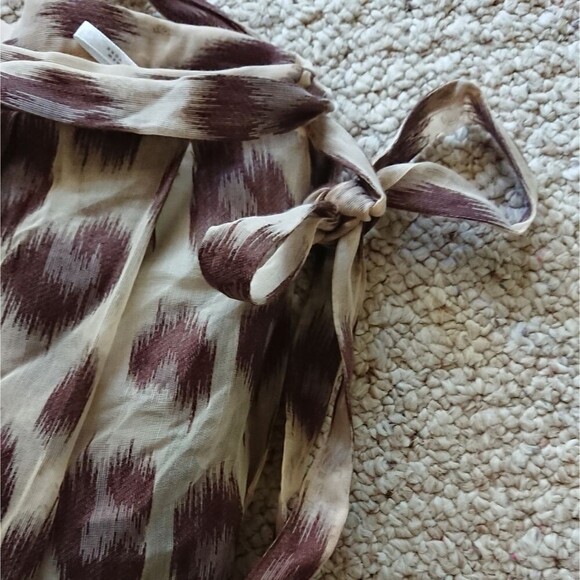 Lafayette 148 New York Brown Linen/Silk Blend Animal Print Skirt Size 8 - Picture 4 of 12